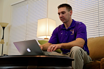 Student Using Home Laptop