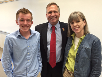 Photo of Michael Butler, Mike Bost, and Dr. Ann Collins