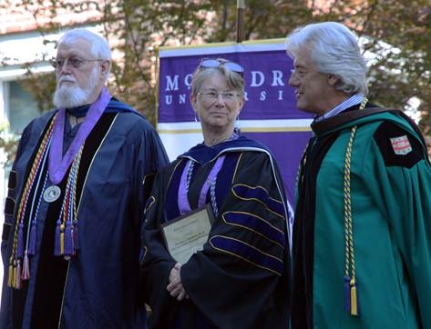 Dr. Pat Folk, Dr. Lyn Huxford and David Ottinger  are “Distinguished Service Professors” at McKendree University.   