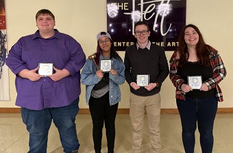 McKendree University debaters Mitch Deleel, Adeja Powell, Caden Owens and Rebecca Postula at the National Parliamentary Tournament of Excellence, held at the Lebanon campus.