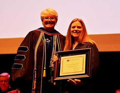 r. Bahr with Dr. Tracey Layng-Awasthi, Associate Faculty Award winner