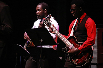 Male Students Playing in Band