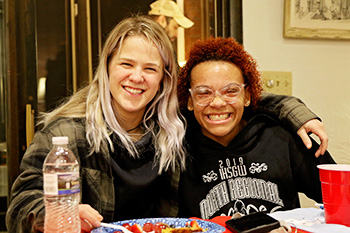 Female Students Enjoying a Dinner