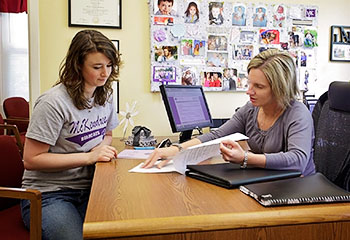 Student Meeting with Career Services Representative