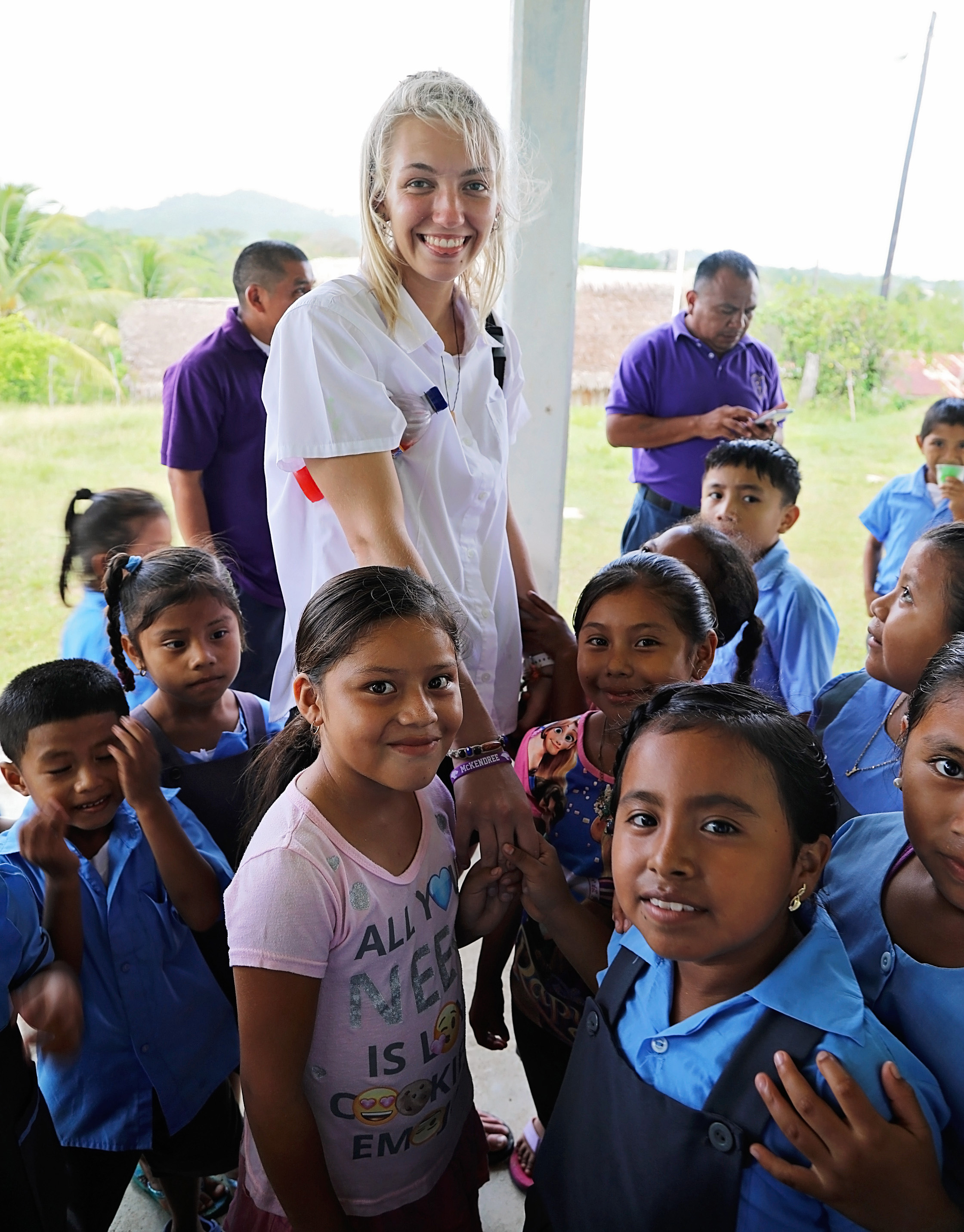 Photo of Alex Tinnin with Belize School Children