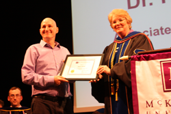 Nigel Darvell accepts one of the two Associate Faculty Awards for Excellence in Teaching