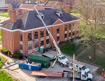 Construction at Holman Library