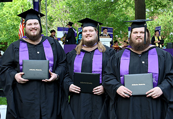 Left to Right: Commencement was a family affair for the Deckard triplets - Curtis ’21, MBA ’22, Brandon ’21, MBA ’22, and Andrew ’21, MBA ‘22 – who graduated with their MBA degrees, together.