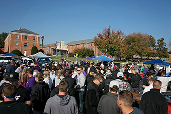 Tailgaters filled the parking lot before kickoff on Saturday.