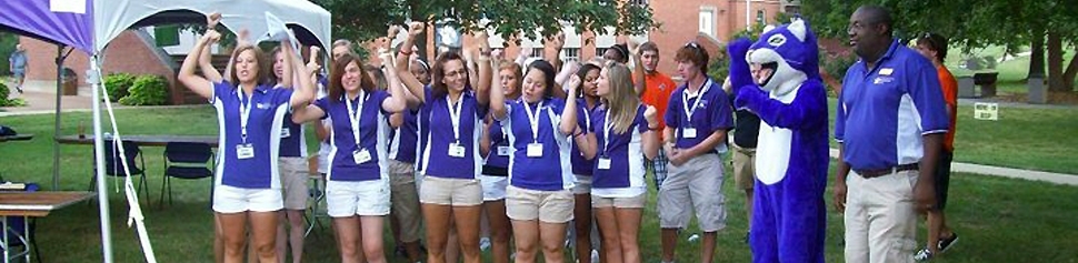 Group of New Student Orientation Leaders Cheering